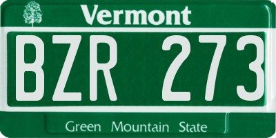 VT license plate BZR273