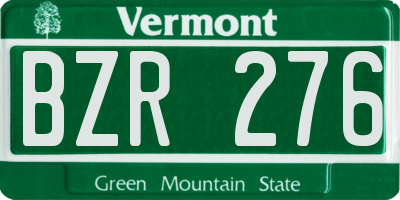 VT license plate BZR276