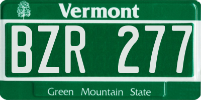 VT license plate BZR277