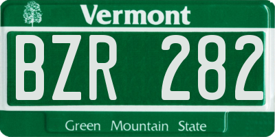VT license plate BZR282