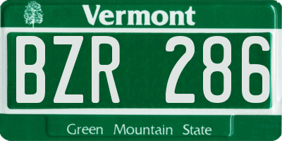 VT license plate BZR286