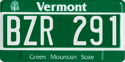 VT license plate BZR291