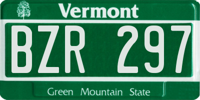VT license plate BZR297