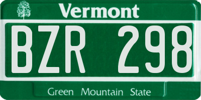 VT license plate BZR298