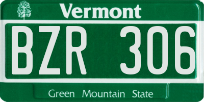 VT license plate BZR306