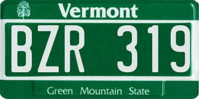 VT license plate BZR319