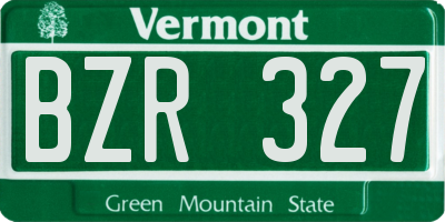 VT license plate BZR327