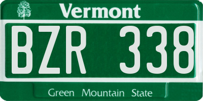 VT license plate BZR338