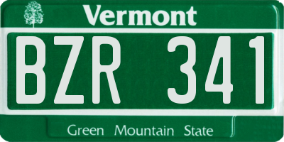 VT license plate BZR341