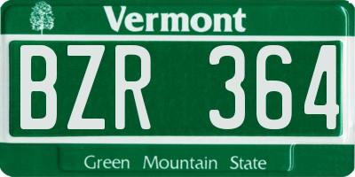VT license plate BZR364