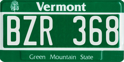 VT license plate BZR368