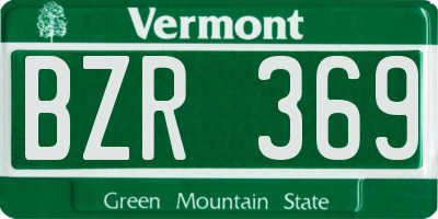 VT license plate BZR369