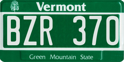 VT license plate BZR370