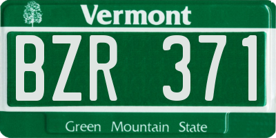 VT license plate BZR371