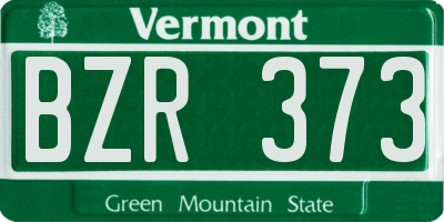 VT license plate BZR373