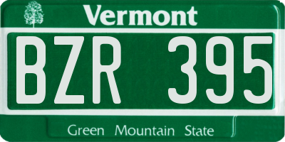 VT license plate BZR395
