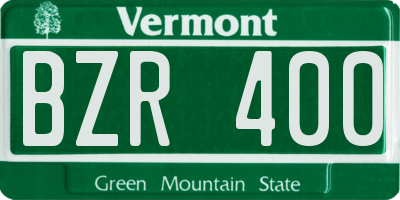 VT license plate BZR400