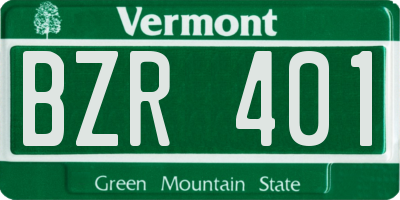 VT license plate BZR401