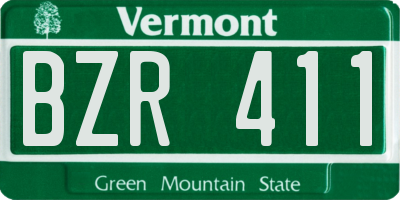 VT license plate BZR411