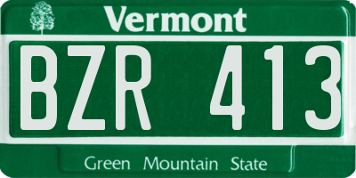 VT license plate BZR413