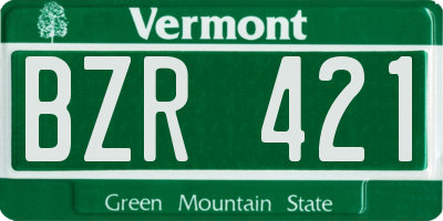 VT license plate BZR421