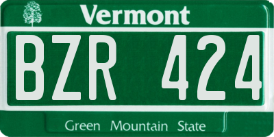 VT license plate BZR424