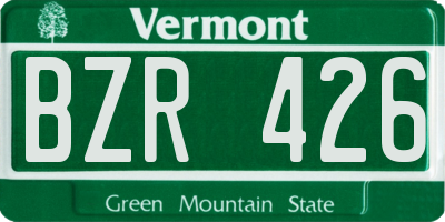 VT license plate BZR426