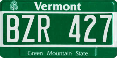 VT license plate BZR427