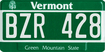 VT license plate BZR428