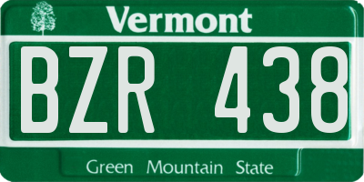 VT license plate BZR438