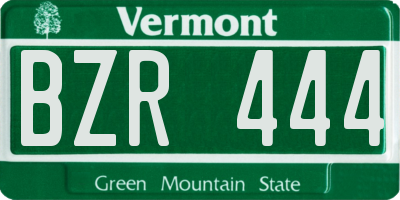 VT license plate BZR444