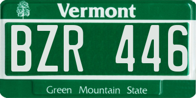 VT license plate BZR446