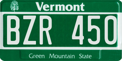 VT license plate BZR450