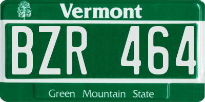 VT license plate BZR464