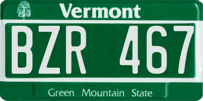 VT license plate BZR467