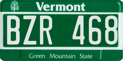 VT license plate BZR468