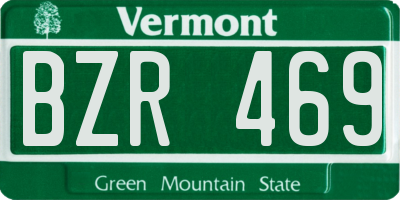 VT license plate BZR469