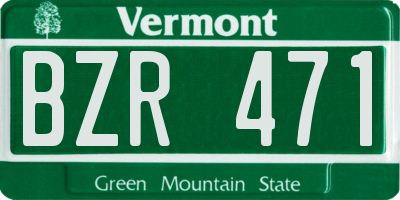 VT license plate BZR471