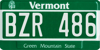 VT license plate BZR486