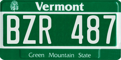 VT license plate BZR487
