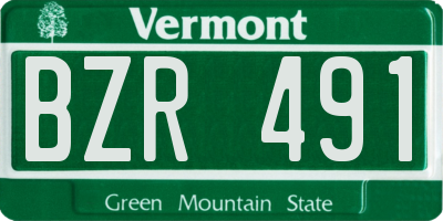 VT license plate BZR491