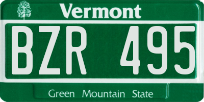 VT license plate BZR495
