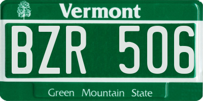 VT license plate BZR506