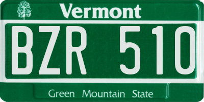 VT license plate BZR510