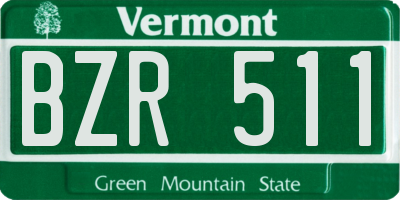 VT license plate BZR511