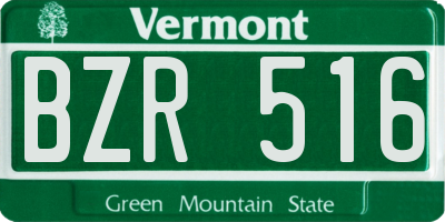 VT license plate BZR516