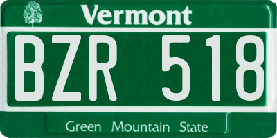 VT license plate BZR518