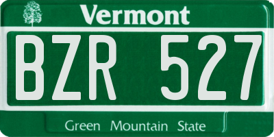 VT license plate BZR527