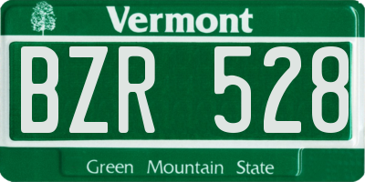 VT license plate BZR528