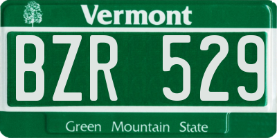 VT license plate BZR529